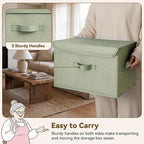 GRANNY SAYS Stoarge Basket with Lid, Decorative Storage Boxes, Closet Storage Bins for Clothes, Collapsible Stackable Organiz
