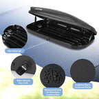 Garvee Rooftop Cargo Box Carrier Dual-Side Opening,12 Cubic Hard Shell Rooftop Cargo Carrier,165Lbs Weight Capacity with Secure Straps&Keys
