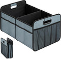 Simple Deluxe Car Trunk Organizer for SUV, Collapsible 2 Compartment 50L Automotive Storage Box with 5 Pocket, 600D