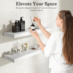 Floating Shelves for Wall, 9.3" Deep Wall Mounted Wood Shelves for Bathroom, Bedroom, Living Room, Kitchen, Hanging Shelf for