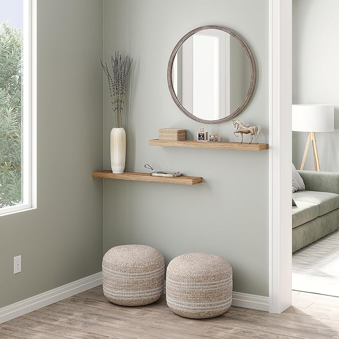 Ballucci Floating Shelves, 36" Wood Wall Shelf Set of 2, with Invisible Brackets for Bathroom, Living Room, Bedroom, Kitchen,