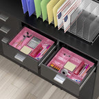 Simple Houseware Drawer Organizer Tray with 9 Adjustable Compartments, Pink