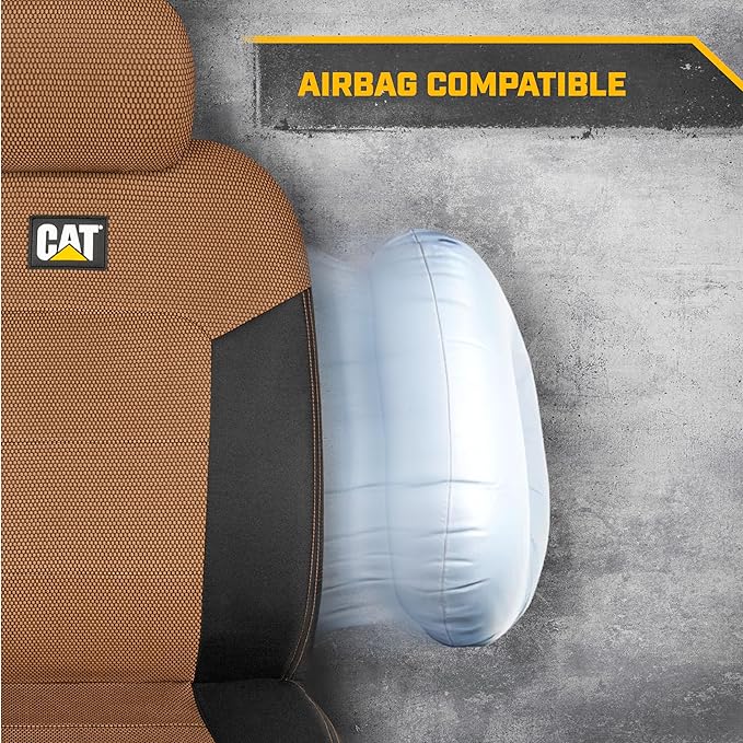 Cat® MeshFlex Automotive Seat Covers for Cars Trucks and SUVs (Set of 2) – Beige Car Seat Covers for Front Seats, Truck Seat 