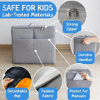 XL Toy Storage Organizer with Play Mat - Storage Bag/Box for Kids, Boys, Girls, Nursery, Playroom - Basket for Building Brick
