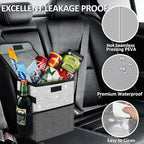 Cute Mini Car Trash Bag with Lid, Glitter Garbage Can Bin Hanging for Back/Front Seat/Console, Waterproof, Leakproof, 2.5 Gallon, Silver Bling Sparkly