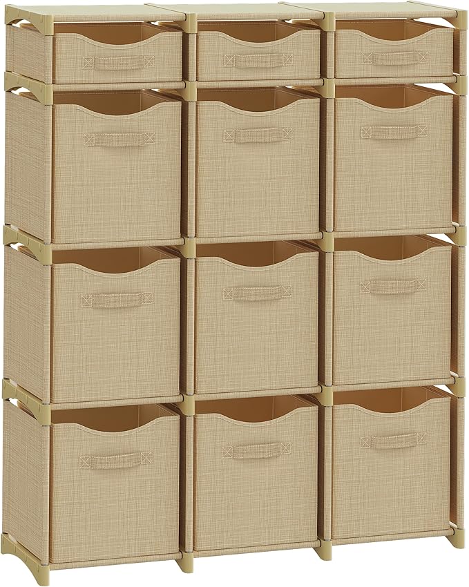 Cube Storage Organizer with Storage Bins Included - The Perfect Closet Organizers and Storage Solution. Includes 12 Storage C