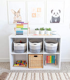 OrganiHaus Rope Baskets for Shelves - Set of 3 Woven Storage Baskets for Organizing, Closet & Toy Storage - 3-Toned Gray - 15
