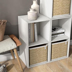 Homes: Inside + Out Apexa 2-Cube Storage Organizer Shelves, Stackable Wood Bookcase Fits Cubby Bins for Organization, Dorm Te