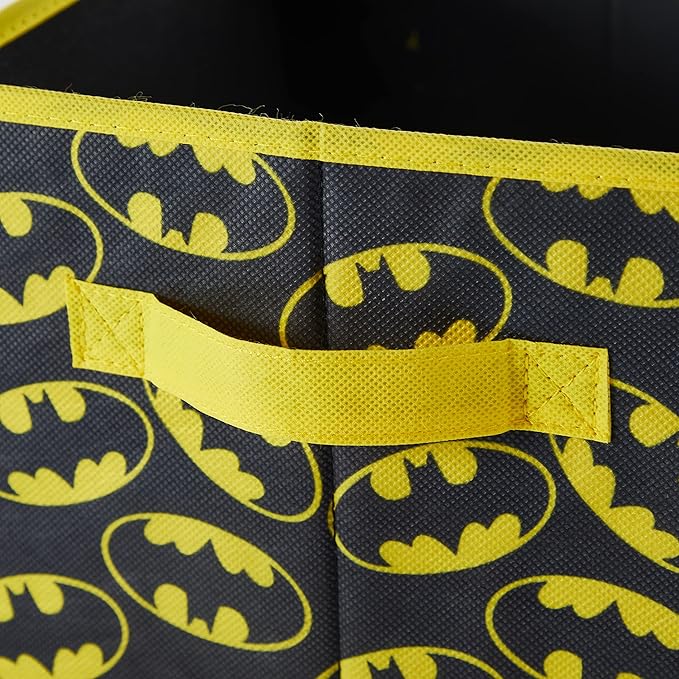 Batman Collapsible Storage Cubes – Set of 2 Foldable Fabric Bins for Kids – Organizer Boxes with Iconic Logo – Closet & Toy S