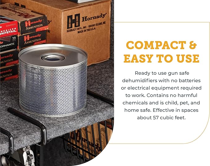 SnapSafe Reusable Canister Dehumidifier, 75902 - Portable, Easy to Use Moisture Absorbers for Gun Safes & Cabinets - Prevent