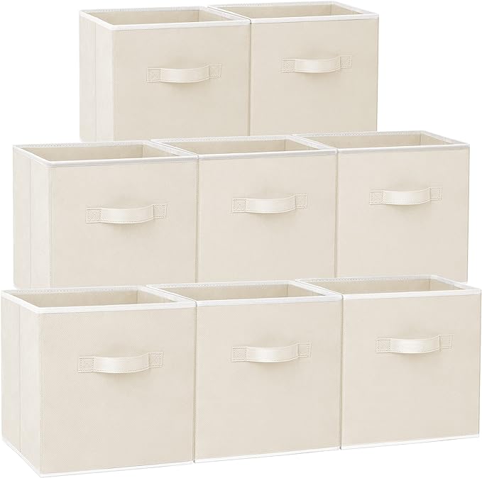 Criusia Storage Cubes - 11 Inch Heavy Duty Fabric Storage Bins for Shelves Closet Cube Organizer - 8 Pack Collapsible Cube St