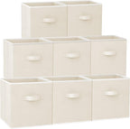 Criusia Large Storage Cubes - 13 Inch Heavy Duty Fabric Storage Bins for Shelves Closet, Cube Organizer - 8 Pack Collapsible 