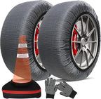 K-Musculo Snow Socks for Tires Traffic Cones, Snow Socks Snow Chain for Car SUV Pickup Easy to Use, Ultimate Grip, Washable.1