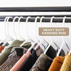 HOLDN’ STORAGE Portable Wardrobe Closet - 65 lb Large Capacity, Internal Heavy Duty Metal Rod, Zipper & Clear Window, Durable