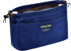 Vercord Canvas Handbag Organizers, Sturdy Purse Insert Organizer Bag in Bag, 10 Pockets Navy Blue Small