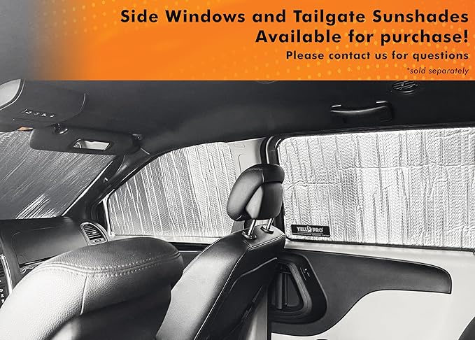 YelloPro Custom Fit Reflective Front Windshield Sunshade for 2004 2005 2006 2007 2008 2009 2010 Toyota Sienna Minivan, Sun Protection UV Reflector Accessories [Made in USA]