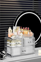 ZHIAI Stackable Cosmetic Organizer, Acrylic Cosmetic Organizer for Dresser, Vanity, Kitchen Cabinet, Bathroom, Under Sink, Ho
