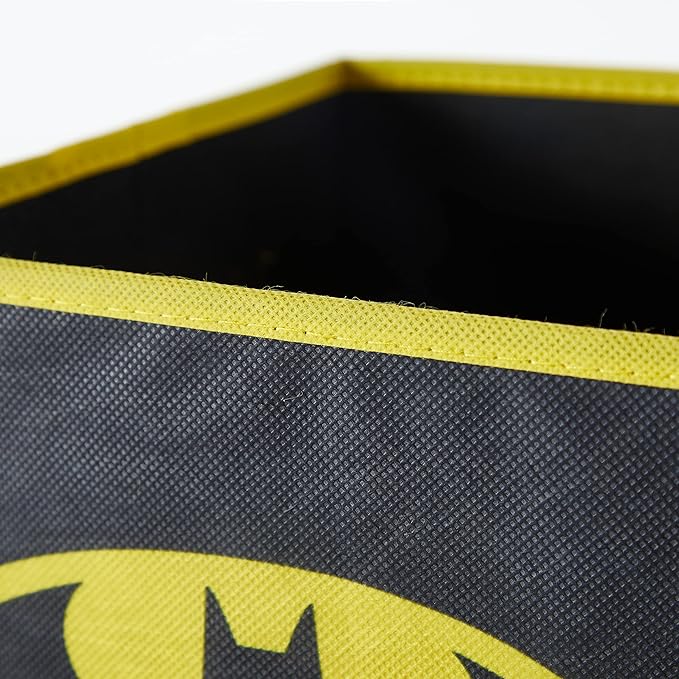Batman Collapsible Storage Cubes – Set of 2 Foldable Fabric Bins for Kids – Organizer Boxes with Iconic Logo – Closet & Toy S