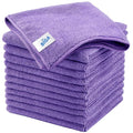 MR.SIGA Microfiber Cleaning Cloths, All-Purpose Microfiber Towels, Streak Free Cleaning Rags, Pack of 12, Purple, Size 32 x 3