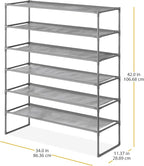 Whitmor Spacemaker 6-Tier Shelves, Gunmetal