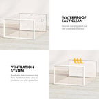 SEE SPRING 12 Pack Shoe Storage Box, Clear Plastic Stackable Shoe Organizer for Closet, Space Saving Foldable Shoe Rack Sneak