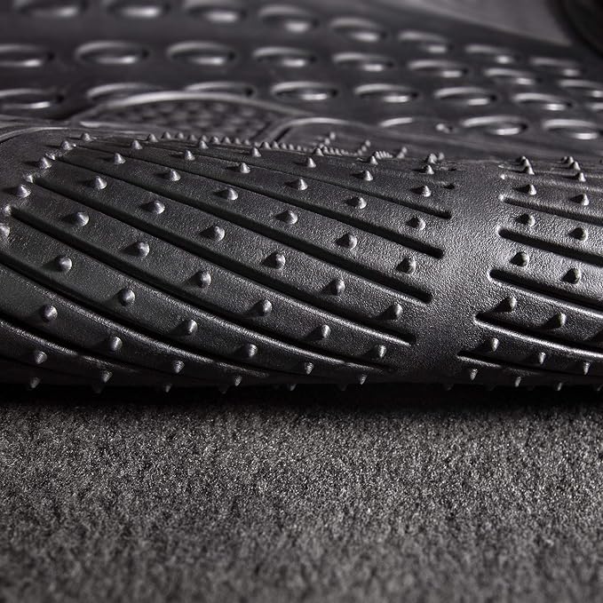 FH Group Car Floor Mats - Heavy-Duty Rubber Floor Mats for Cars, Universal Fit Rear Set, Trimmable Automotive Floor Mats, ClimaProof Floor Mats For Most Sedan, SUV, Truck Floor Mats Black