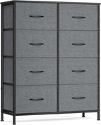 SONGMICS BELLAH Collection - Dresser for Bedroom, Chest of Drawers, Storage Organizer Unit, Closet, Entryway, Steel, 8 Drawer