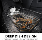 CAR PASS Heavy Rubber Car Floor Mats, Deep Waterproof Car Mats All Weather, Universal Trim-to Fit Automotive Floor Mats for Car SUV Truck Van, Durable Floor Liners Solid Black