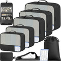 BAGAIL 9 Set Packing Cubes with Packing List Luggage Packing Organizers for Travel Accessories (Black)