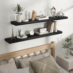 Fun Memories Floating Shelves for Wall, Rustic Wood Wall Mounted Shelves for Bathroom, Bedroom, Living Room & Kitchen, Storag