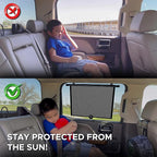EcoNour Window Shades for Car Baby (2 Pack) | Retractable car Window Shade for Baby for Sun Protection for Kids, Passengers & Pets in The Back Seat | Car Window Covers for Trucks | (20”x22”)