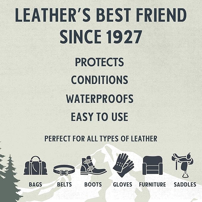 Snowshoe Leather Conditioner, Made in USA Since 1927 - Protect, Condition, Restore & Waterproof - Leather Conditioner for Fur