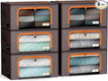 Sorbus Storage Bins with Metal Frame - Stackable & Foldable Clothes Organizer Bags - Oxford Fabric Storage Containers with La