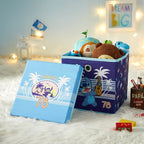 Lilo & Stitch Collapsible Storage Cube with Removable Lid,10"x10"x10" Fabric Organizer Bin for Kids’ Toys, Clothes & Accessor
