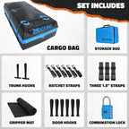 Mockins 35 Cu Ft XL Car Rooftop Cargo Carrier Bag | 80"x40"x19" All-Weather Vehicle Soft-Shell Carriers for Vehicles with or Without Roof Racks | Secure Luggage Bag for Car Roof Storage & Accessories