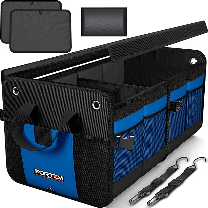 FORTEM Trunk Organizer For SUV Car Organizer and Storage, Collapsible Multi-Compartment Storage Bag Car Accessories for Women