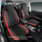 PIC AUTO Car Seat Covers - High Back Front Seat Covers, Sports Carbon Fiber Mesh Design, Universal Fit, Airbag Compatible (Re