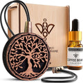 Wood Car Air Freshener — Handmade Car Air Freshener — Tree Of Life Designed Fragrance Oil Diffuser in Wooden Gift Box — Aroma