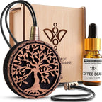 Wood Car Air Freshener — Handmade Car Air Freshener — Tree Of Life Designed Fragrance Oil Diffuser in Wooden Gift Box — Aroma