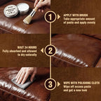 Leather & Furniture Repair Salve 2 Pack, Furniture Salve with Brush for Leather Wood, Leather Conditioner Help Prevent Cracki