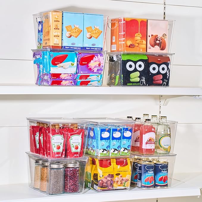 theaoo Large Stackable Refrigerator Organizer Bins