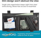 High Road Car Visor Organizer with Secure Zip Pockets, Sunglasses Holder and Clear Registration and Insurance Pocket - Heavy Duty Straps Fit Most Car, SUV and Truck Visors