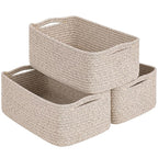 Goodpick Storage Baskets, 13 x 8 x 5 in, Closet Shelf Organizers for Gifts Empty Baskets for Shelves Dog Toy Basket Woven Bas