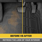CAT® ToughRide™ Heavy-Duty 4 Piece Black Floor Mats for Cars - Trim to Fit All-Weather Rubber Car Mats Full Set - Truck Mats & Cars Floor Mats - Interior Accessories for SUVs & Car Rug Protection