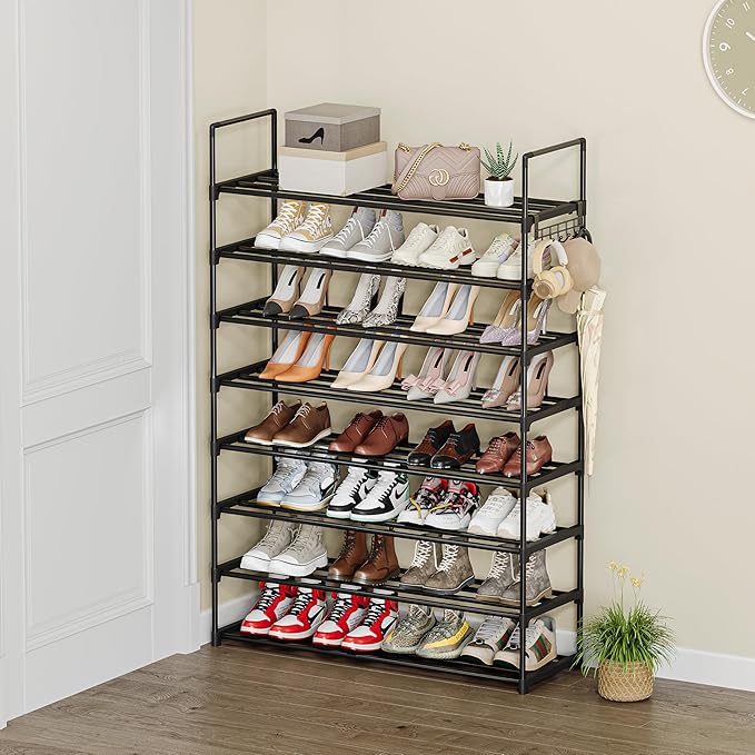 Shoe Rack, 8 Tier Tall Shoe Rack for Entryway, Shoe Orhanizer for Closet, Shoe Shelf, Shoe Stand for Front Door Entrance, Clo