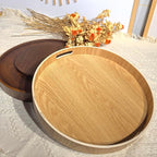 i-lan 16 Inch Large Wooden Lazy Susan Turntable - Wood Rotating Serving Tray for Dining Table & Countertop, Round Table Top O