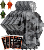 PREPARED4X Emergency Mylar Poncho – Survival Rain Poncho with Hood – Lightweight, Compact, Reusable Emergency Blanket Poncho 