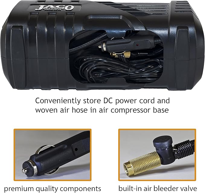 JACO SmartPro 2.0 AC/DC Digital Tire Inflator Pump - Automatic Portable Air Compressor (12V DC, 110-120V AC)