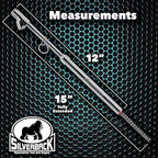 Silverback Automotive Professional Straight-On Dual Foot Commercial Truck Tire Pressure Gauge with Polished Chrome Finish. Heavy Duty Black Metal Bar Stick Gauge Range 10-150 PSI in 2 PSI Increments