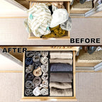 SIMPLE HOUSEWARE Foldable Drawer Organizer for Clothes/Underwear/Panty/Onesie Stocking Bin, Set of 12, Black
